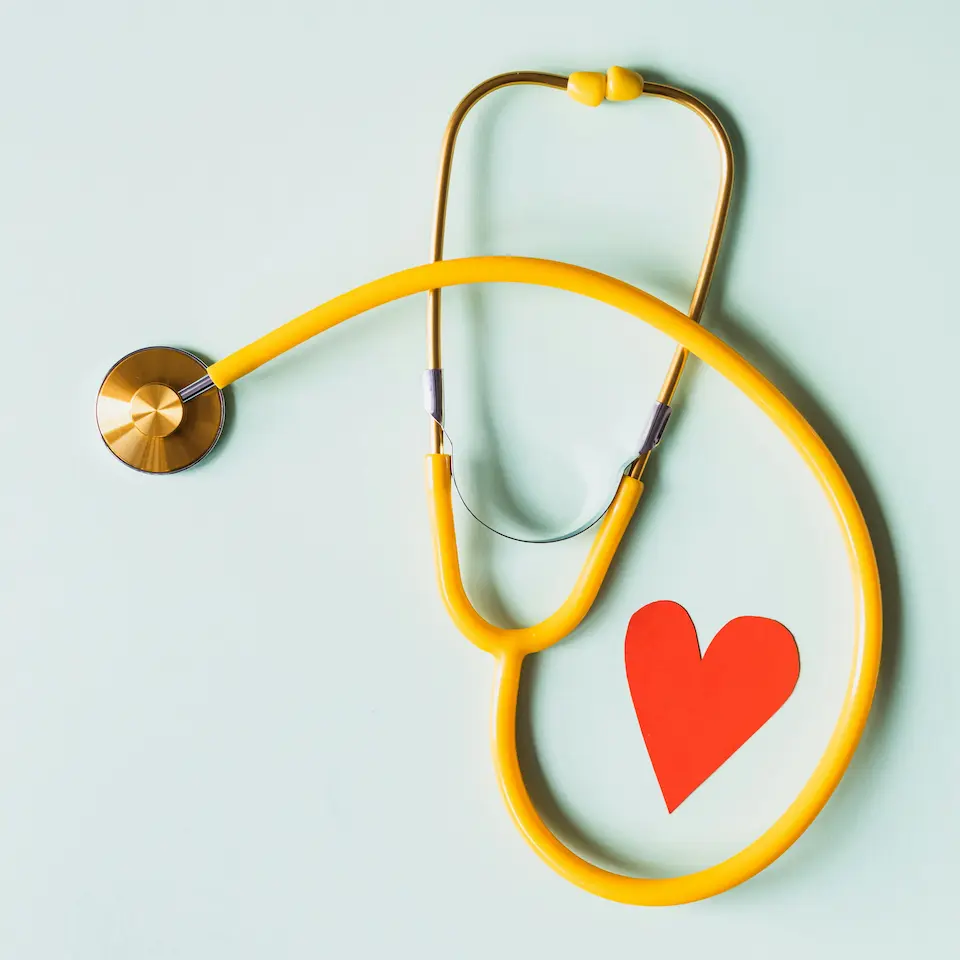 image of a stethoscope and a heart